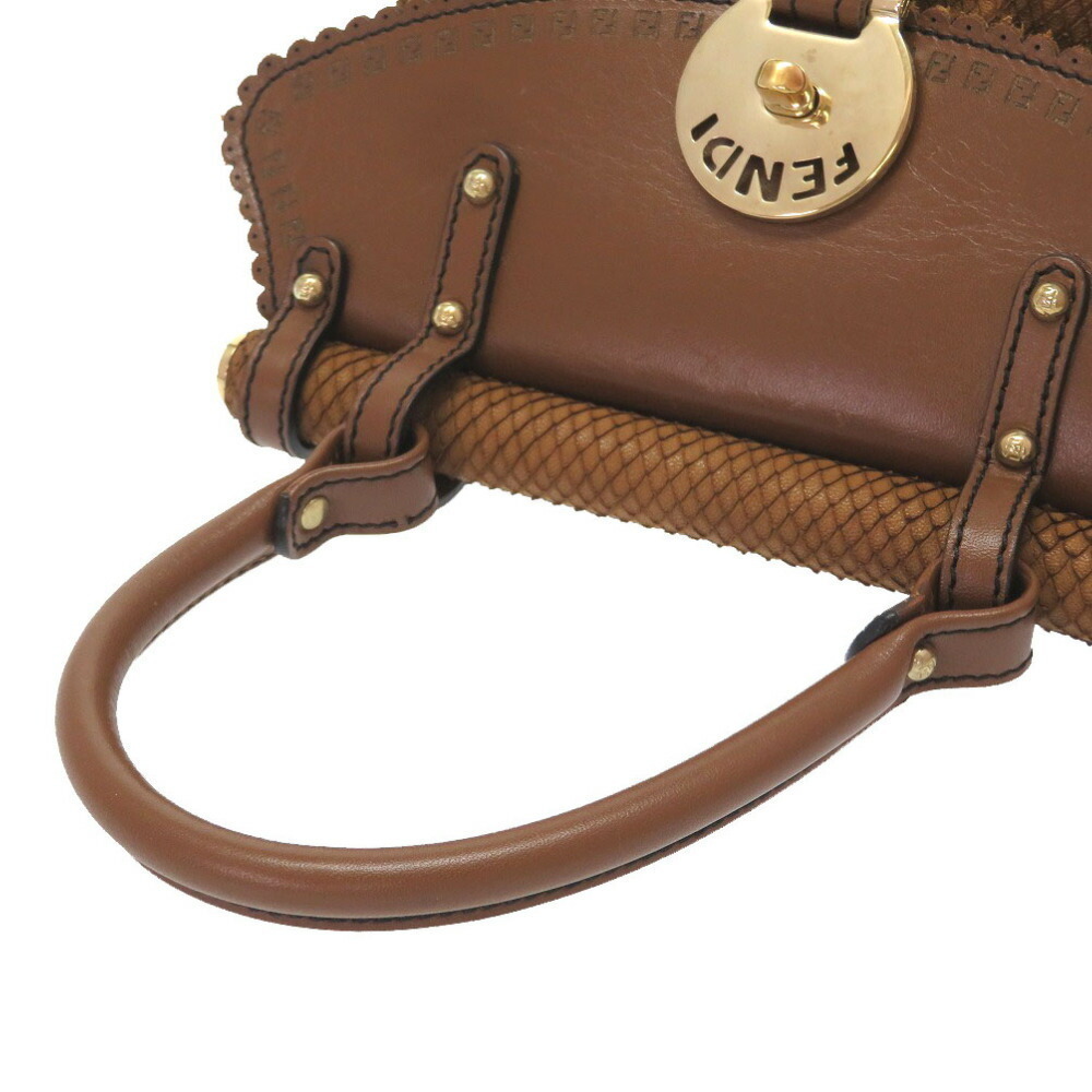 Fendi Python Leather Brown Magic Bolsa Handbag - image 4